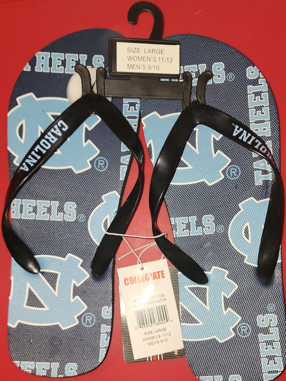 Carolina Tar Heels Navy Flip-Flops - Women's/Men's